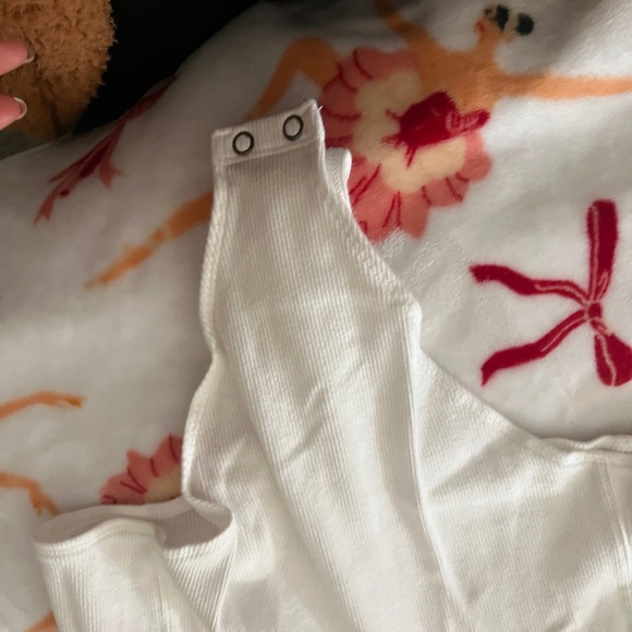 White Ribbed Button-Front Top - Picture 5 of 6